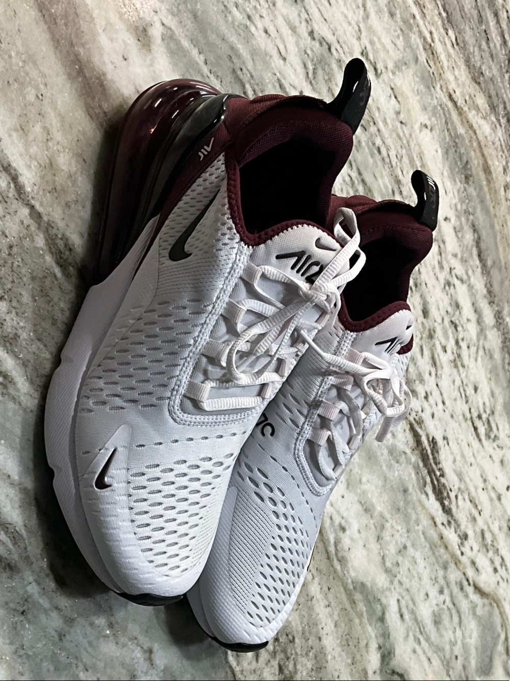 Nike Women’s Air Max 270 Sneakers - White & Maroon